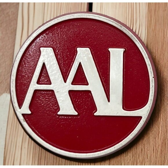 AAL Logo Refrigerator Magnet Vintage Red White Block Letters - Picture 1 of 6